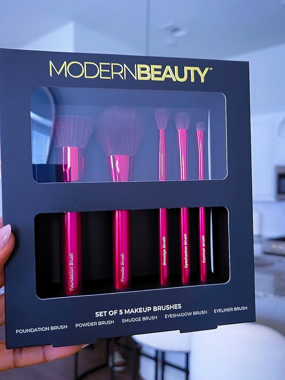 Modern Beauty 10-Piece Makeup Brush Set Pink Face Eye Brushes NEW